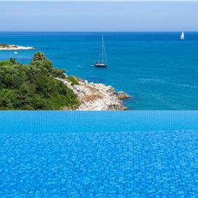 7 bedroom seafront luxury villa with pool & jacuzzi, near Acharavi, sleeps 14-15